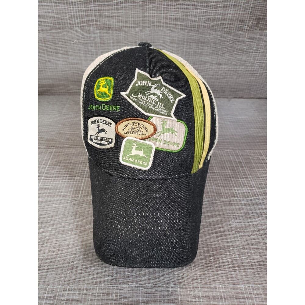 John Deere Tractor Mesh Snapback Multi Patches Trucker Hat Cap - ADJUSTABLE